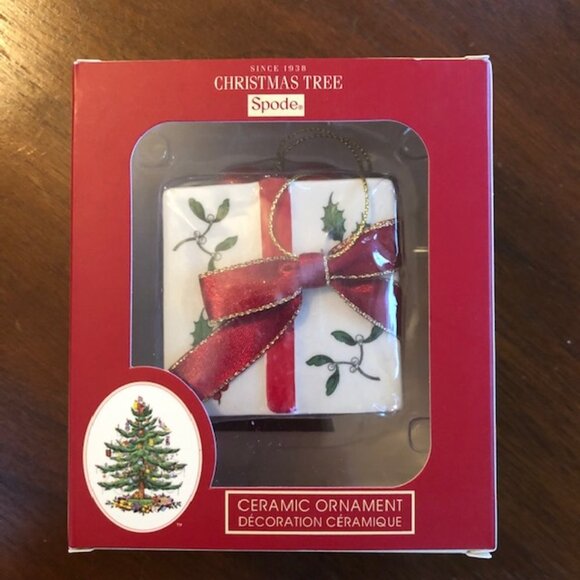 SPODE 2016 Christmas Tree Wrapped Present Ornament NWT - Picture 5 of 13